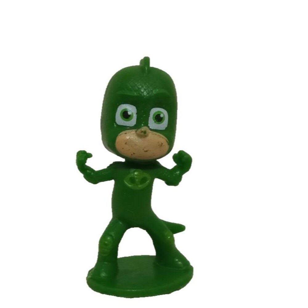 PJ Masks Gekko 2.25” Toy Action Figure Flexing Muscles by Frog-box on Green Base